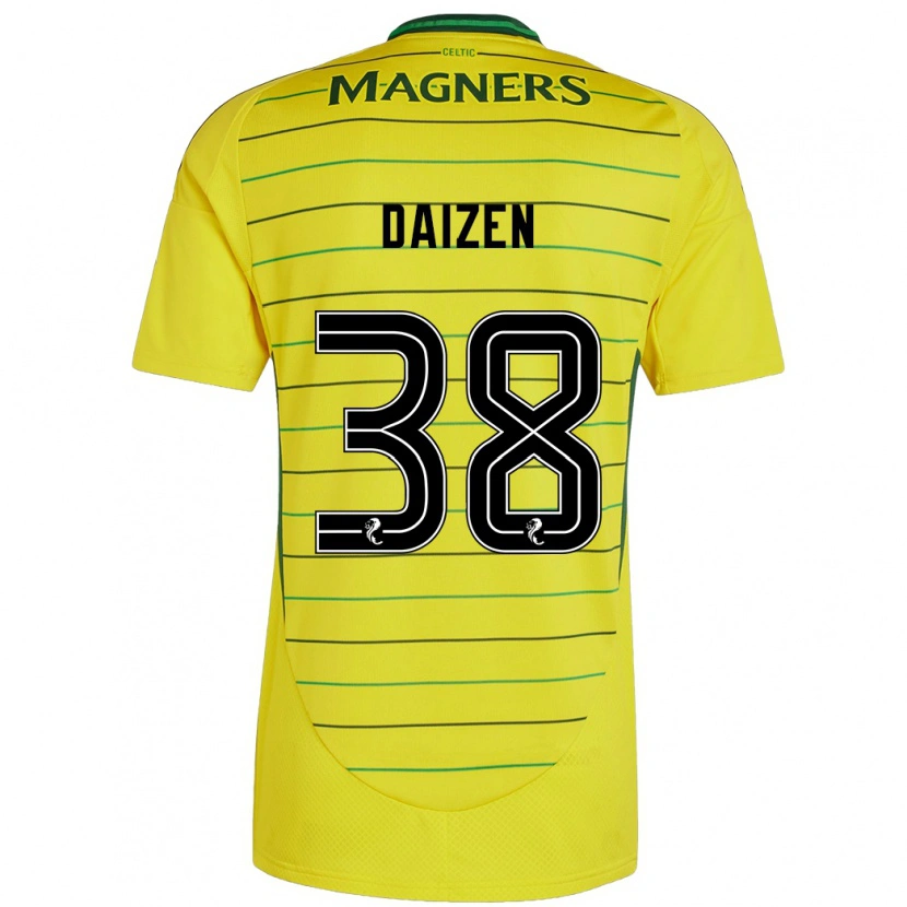 Danxen Hombre Camiseta Daizen Maeda #38 Amarillo 2ª Equipación 2024/25 La Camisa México