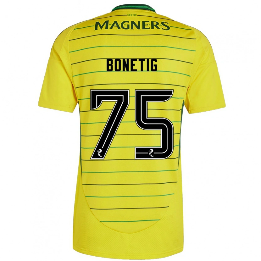 Danxen Hombre Camiseta Liam Bonetig #75 Amarillo 2ª Equipación 2024/25 La Camisa México