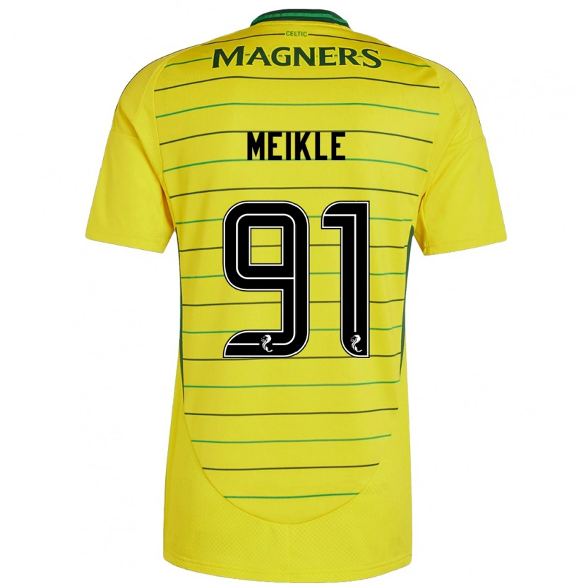 Danxen Hombre Camiseta Jamie Meikle #91 Amarillo 2ª Equipación 2024/25 La Camisa México