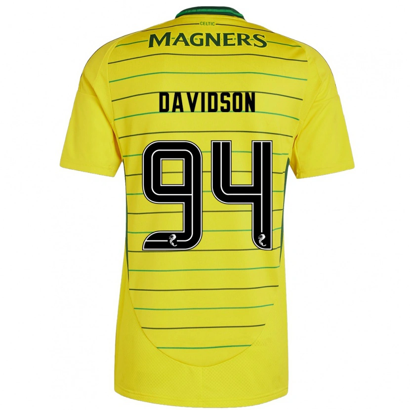 Danxen Hombre Camiseta Bruno Davidson #94 Amarillo 2ª Equipación 2024/25 La Camisa México
