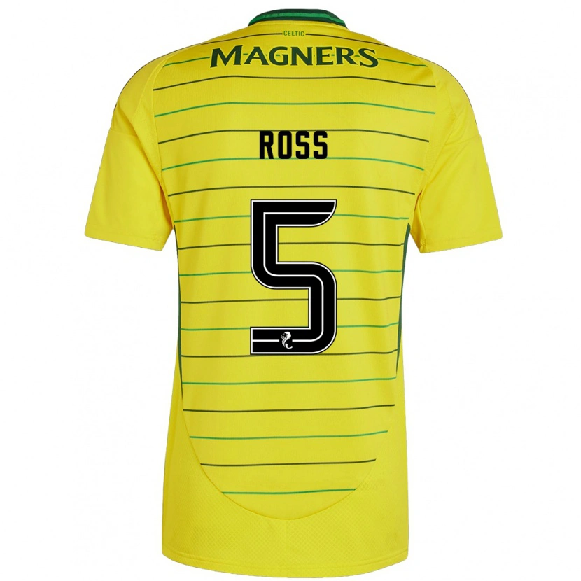 Danxen Hombre Camiseta Natalie Ross #5 Amarillo 2ª Equipación 2024/25 La Camisa México