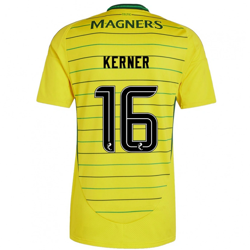 Danxen Hombre Camiseta Hana Kerner #16 Amarillo 2ª Equipación 2024/25 La Camisa México