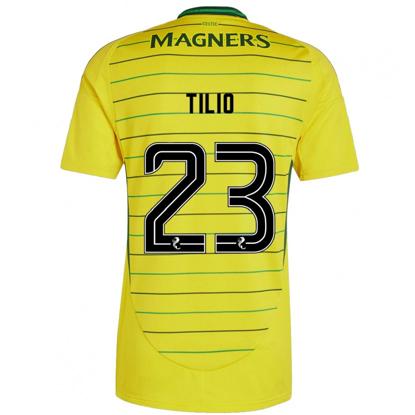 Danxen Hombre Camiseta Marco Tilio #23 Amarillo 2ª Equipación 2024/25 La Camisa México