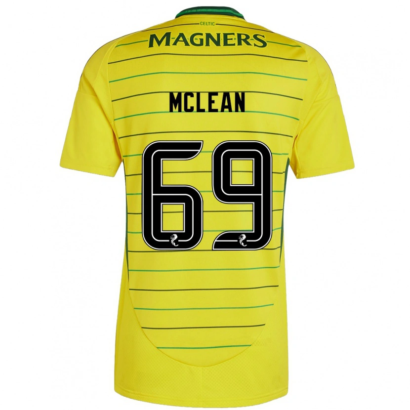 Danxen Hombre Camiseta Kai Mclean #69 Amarillo 2ª Equipación 2024/25 La Camisa México