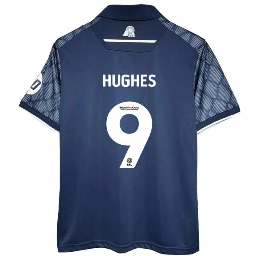 Danxen Hombre Camiseta Rosie Hughes #9 Negro 2ª Equipación 2024/25 La Camisa México