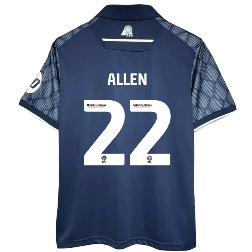 Danxen Hombre Camiseta Keren Allen #22 Negro 2ª Equipación 2024/25 La Camisa México