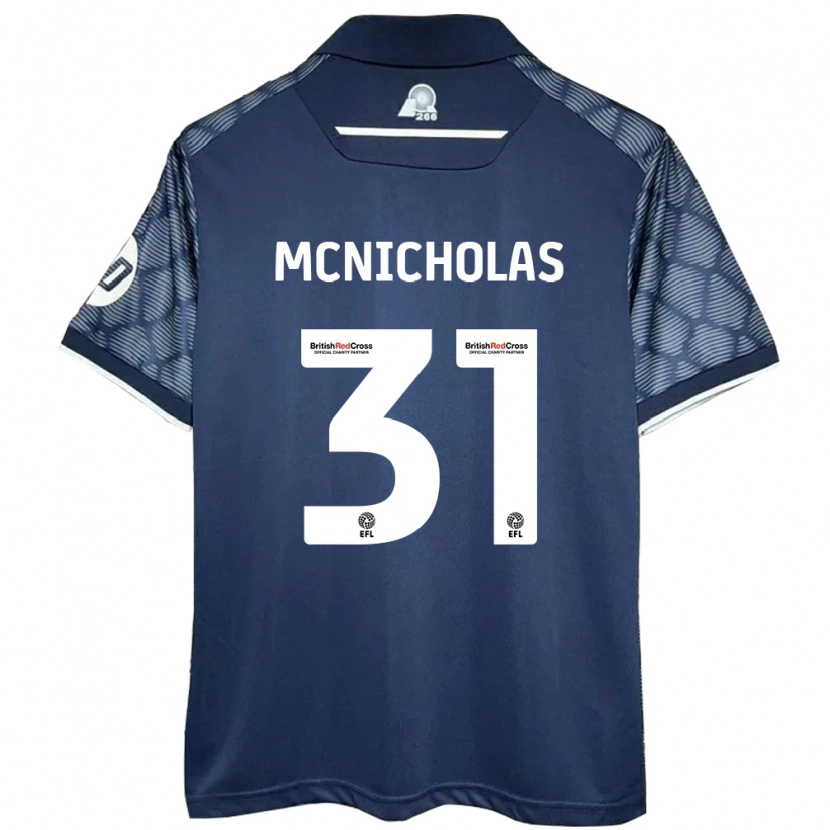 Danxen Hombre Camiseta Luke Mcnicholas #31 Negro 2ª Equipación 2024/25 La Camisa México