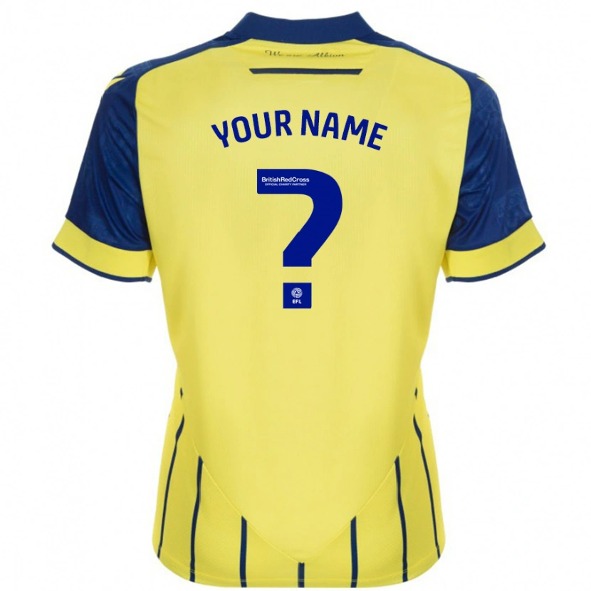 Danxen Hombre Camiseta Su Nombre #0 Amarillo Azul 2ª Equipación 2024/25 La Camisa México