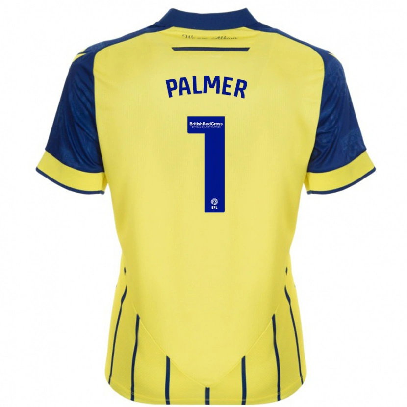 Danxen Hombre Camiseta Alex Palmer #1 Amarillo Azul 2ª Equipación 2024/25 La Camisa México