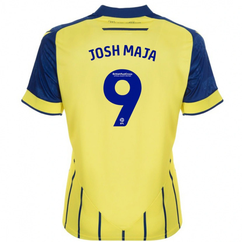 Danxen Hombre Camiseta Josh Maja #9 Amarillo Azul 2ª Equipación 2024/25 La Camisa México