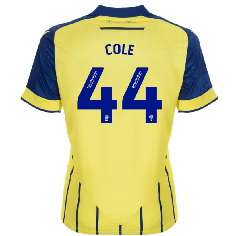 Danxen Hombre Camiseta Devante Cole #44 Amarillo Azul 2ª Equipación 2024/25 La Camisa México