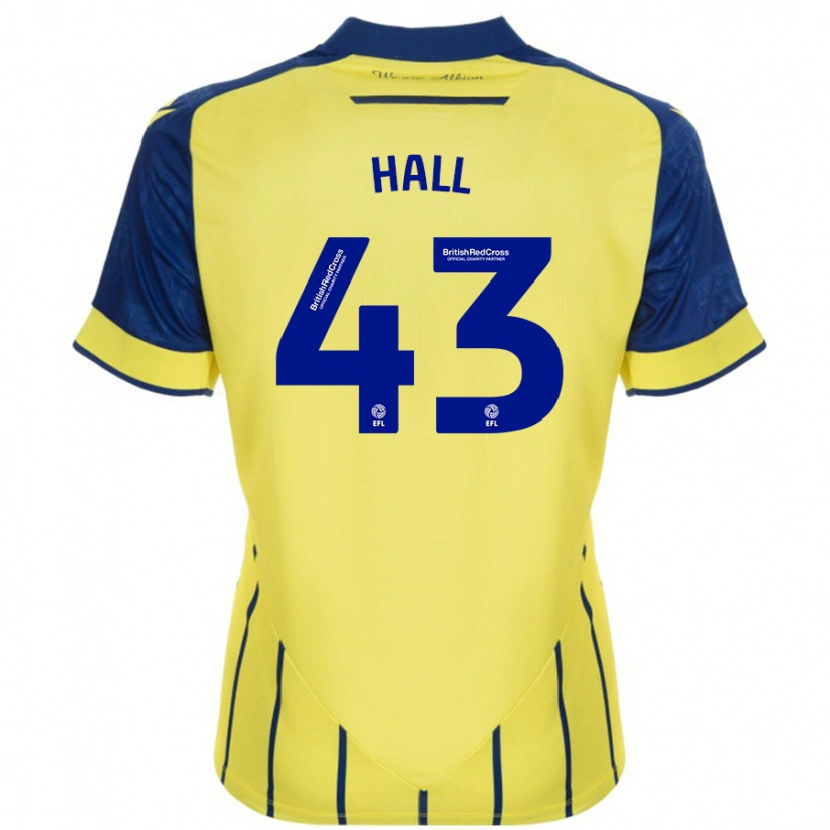 Danxen Hombre Camiseta Reece Hall #43 Amarillo Azul 2ª Equipación 2024/25 La Camisa México