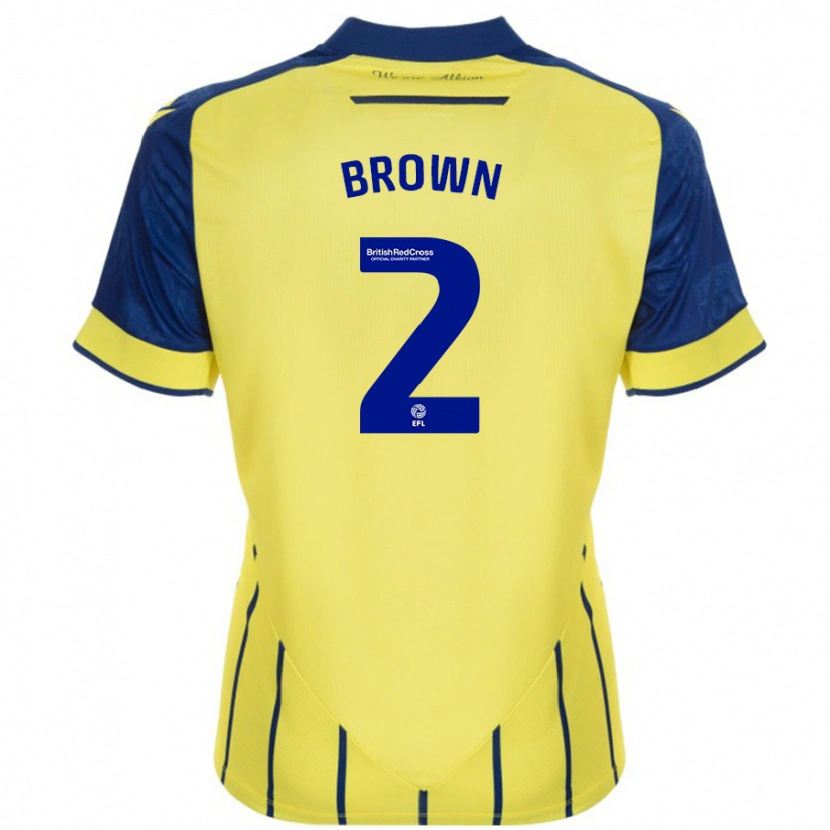 Danxen Hombre Camiseta Ashlee Brown #2 Amarillo Azul 2ª Equipación 2024/25 La Camisa México