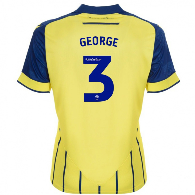 Danxen Hombre Camiseta Hannah George #3 Amarillo Azul 2ª Equipación 2024/25 La Camisa México