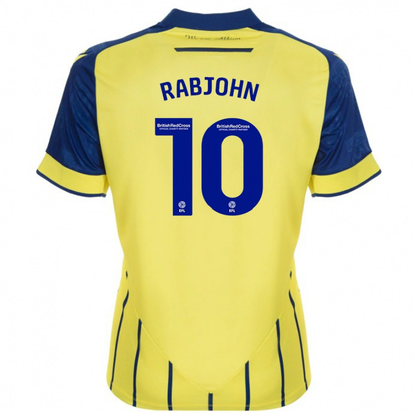 Danxen Hombre Camiseta Olivia Rabjohn #10 Amarillo Azul 2ª Equipación 2024/25 La Camisa México