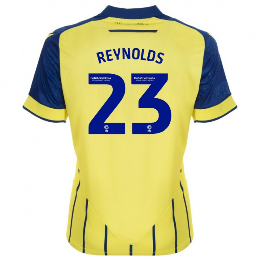 Danxen Hombre Camiseta Taylor Reynolds #23 Amarillo Azul 2ª Equipación 2024/25 La Camisa México