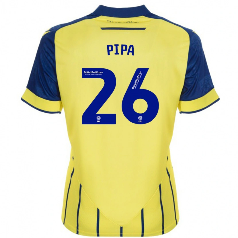 Danxen Hombre Camiseta Pipa #26 Amarillo Azul 2ª Equipación 2024/25 La Camisa México