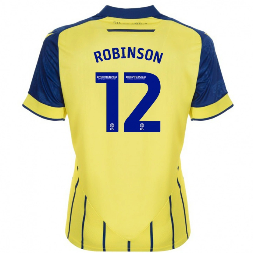 Danxen Hombre Camiseta Leanne Robinson #12 Amarillo Azul 2ª Equipación 2024/25 La Camisa México