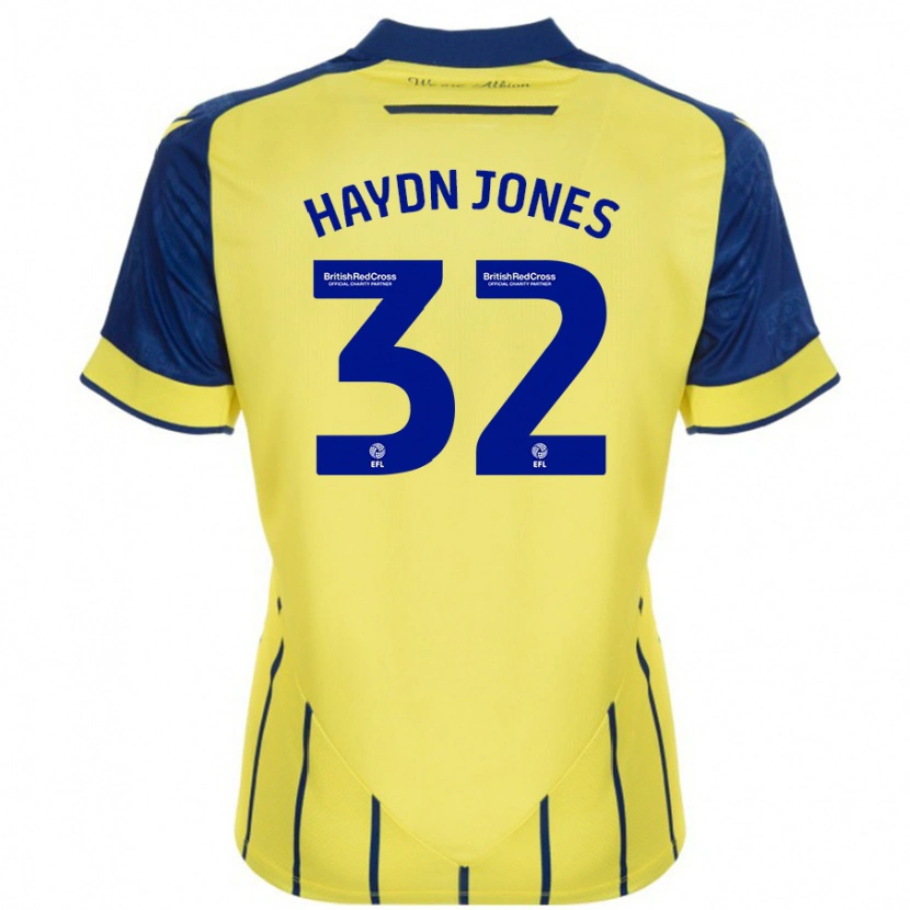 Danxen Hombre Camiseta Mackenzie Haydn-Jones #32 Amarillo Azul 2ª Equipación 2024/25 La Camisa México