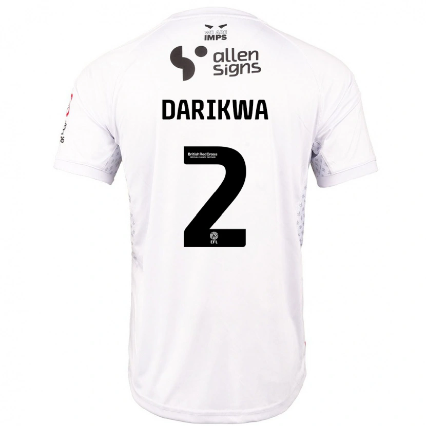 Danxen Hombre Camiseta Tendayi Darikwa #2 Rojo Blanco 2ª Equipación 2024/25 La Camisa México