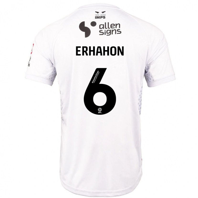Danxen Hombre Camiseta Ethan Erhahon #6 Rojo Blanco 2ª Equipación 2024/25 La Camisa México