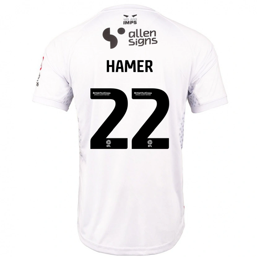 Danxen Hombre Camiseta Tom Hamer #22 Rojo Blanco 2ª Equipación 2024/25 La Camisa México