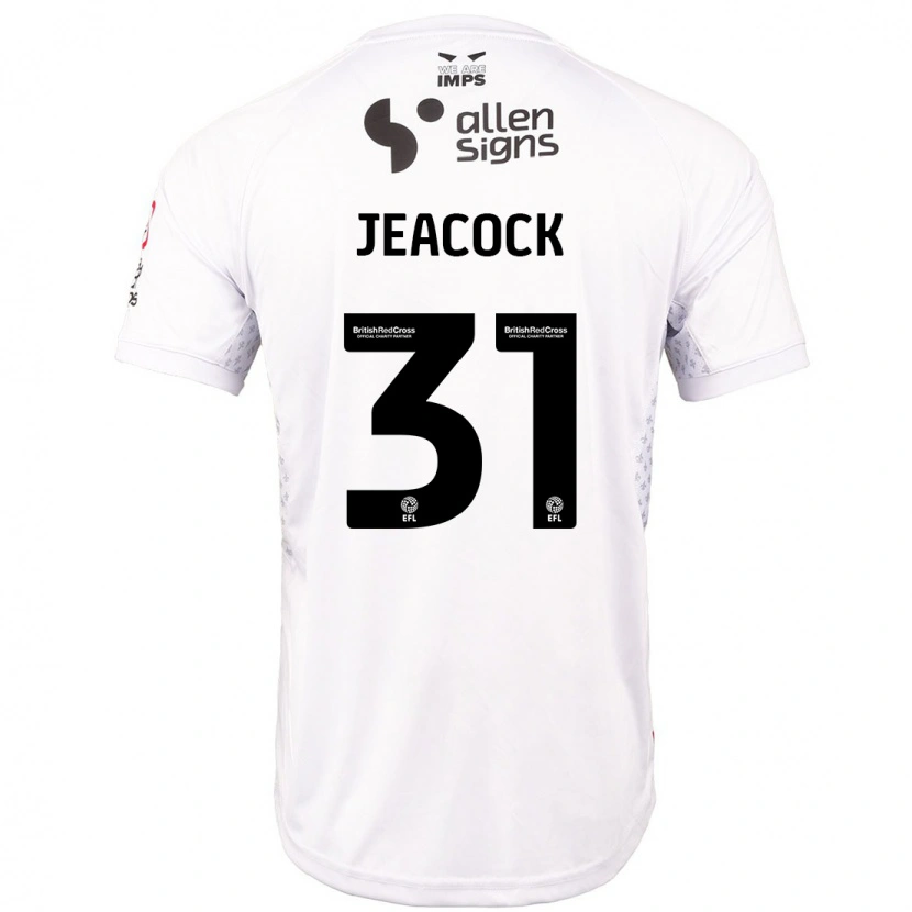 Danxen Hombre Camiseta Zach Jeacock #31 Rojo Blanco 2ª Equipación 2024/25 La Camisa México