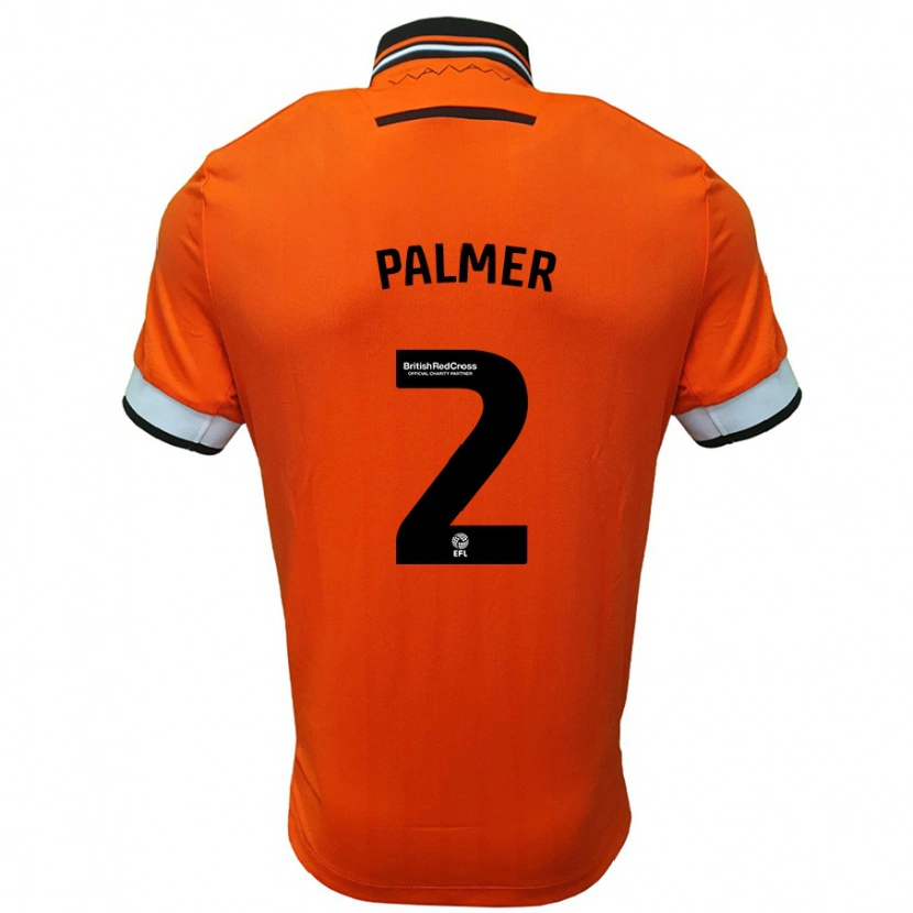 Danxen Hombre Camiseta Liam Palmer #2 Naranja Blanco 2ª Equipación 2024/25 La Camisa México