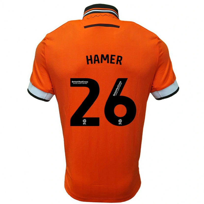 Danxen Hombre Camiseta Ben Hamer #26 Naranja Blanco 2ª Equipación 2024/25 La Camisa México