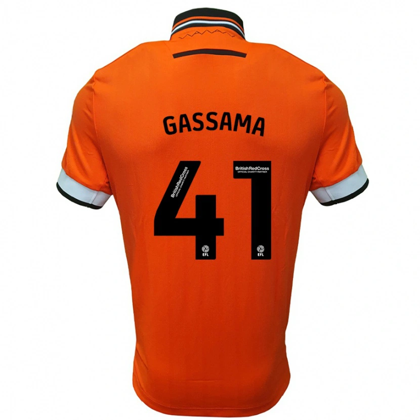 Danxen Hombre Camiseta Djeidi Gassama #41 Naranja Blanco 2ª Equipación 2024/25 La Camisa México