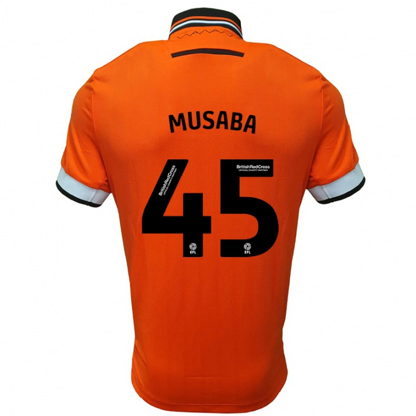 Danxen Hombre Camiseta Anthony Musaba #45 Naranja Blanco 2ª Equipación 2024/25 La Camisa México
