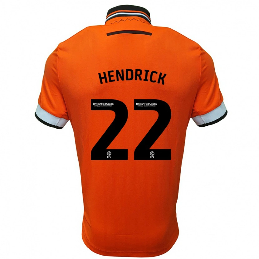 Danxen Hombre Camiseta Jeff Hendrick #22 Naranja Blanco 2ª Equipación 2024/25 La Camisa México