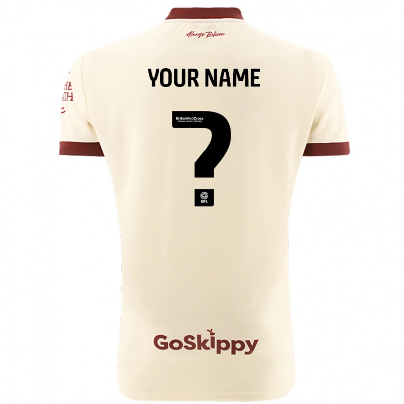 Danxen Hombre Camiseta Su Nombre #0 Crema Blanco 2ª Equipación 2024/25 La Camisa México
