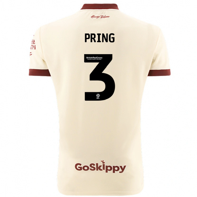 Danxen Hombre Camiseta Cameron Pring #3 Crema Blanco 2ª Equipación 2024/25 La Camisa México