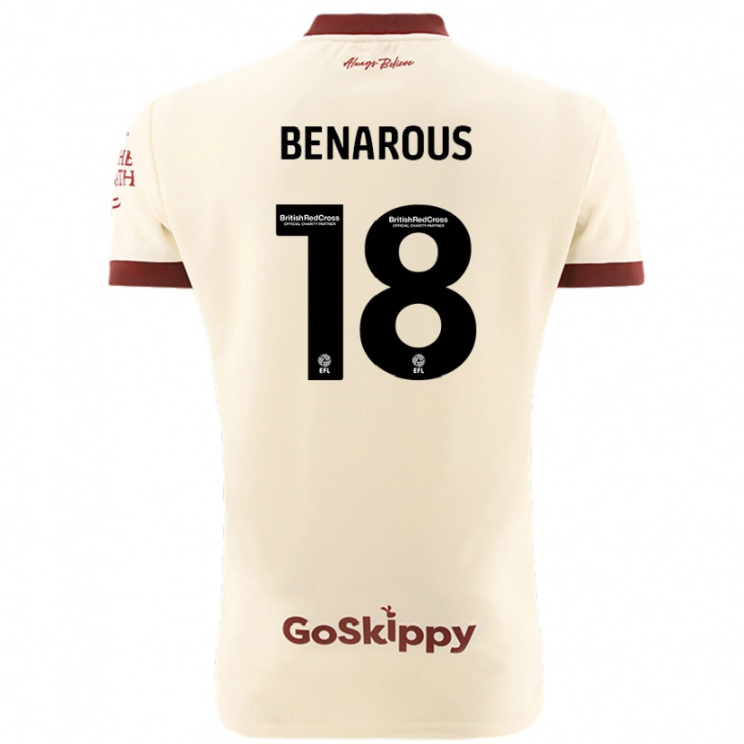 Danxen Hombre Camiseta Ayman Benarous #18 Crema Blanco 2ª Equipación 2024/25 La Camisa México