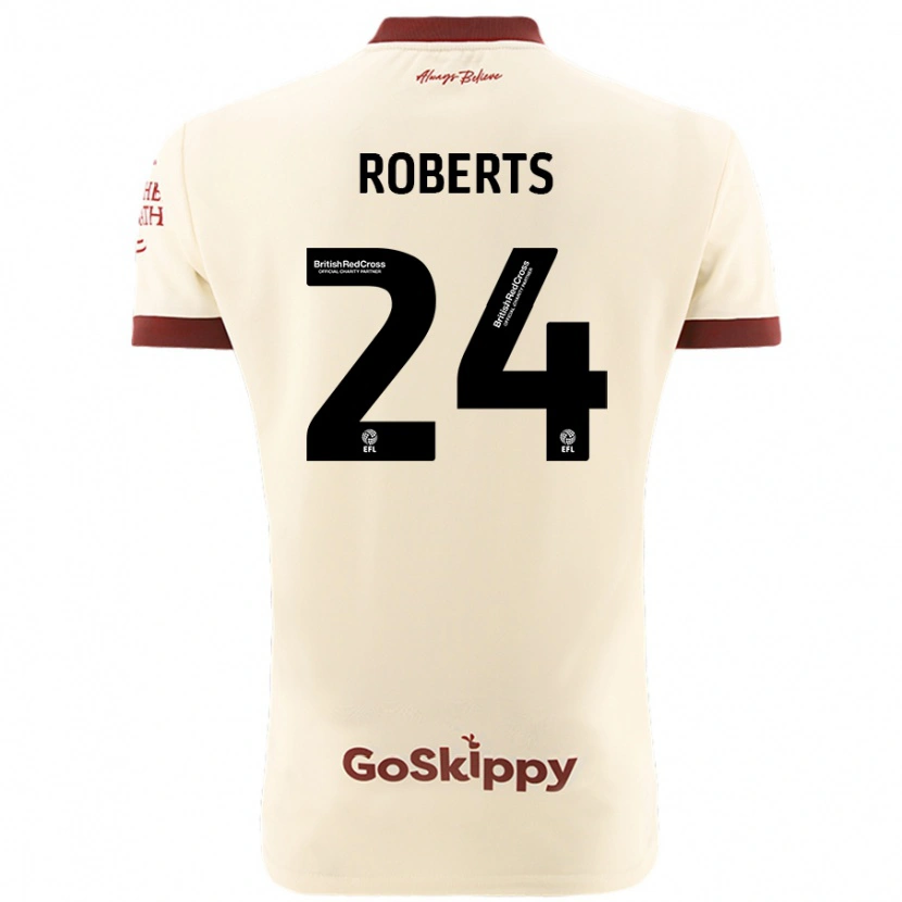 Danxen Hombre Camiseta Haydon Roberts #24 Crema Blanco 2ª Equipación 2024/25 La Camisa México