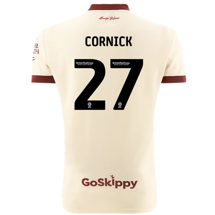 Danxen Hombre Camiseta Harry Cornick #27 Crema Blanco 2ª Equipación 2024/25 La Camisa México