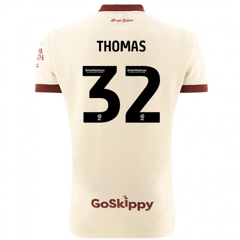 Danxen Hombre Camiseta Lewis Thomas #32 Crema Blanco 2ª Equipación 2024/25 La Camisa México