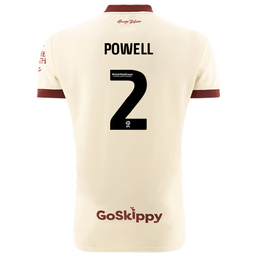 Danxen Hombre Camiseta Ella Powell #2 Crema Blanco 2ª Equipación 2024/25 La Camisa México