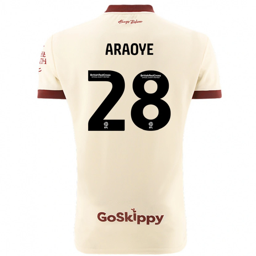 Danxen Hombre Camiseta Raphael Araoye #28 Crema Blanco 2ª Equipación 2024/25 La Camisa México