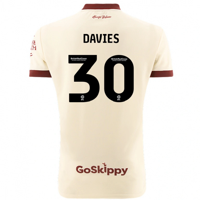Danxen Hombre Camiseta Yasmin Davies #30 Crema Blanco 2ª Equipación 2024/25 La Camisa México
