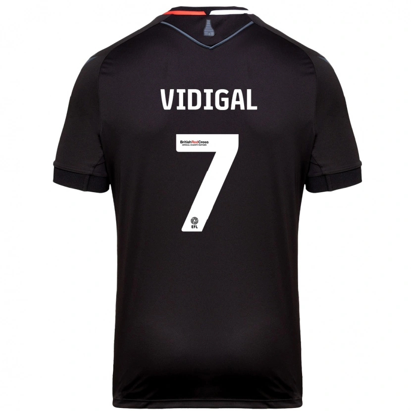 Danxen Hombre Camiseta André Vidigal #7 Negro 2ª Equipación 2024/25 La Camisa México