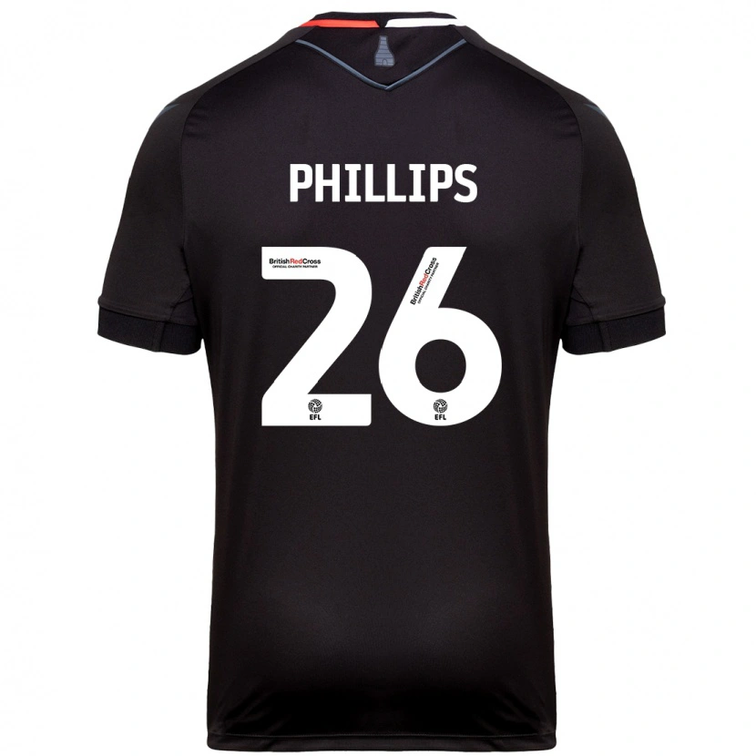 Danxen Hombre Camiseta Ashley Phillips #26 Negro 2ª Equipación 2024/25 La Camisa México