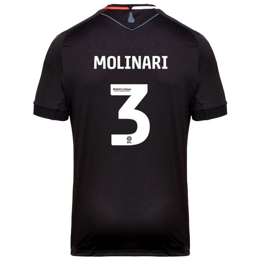 Danxen Hombre Camiseta Lucia Molinari #3 Negro 2ª Equipación 2024/25 La Camisa México