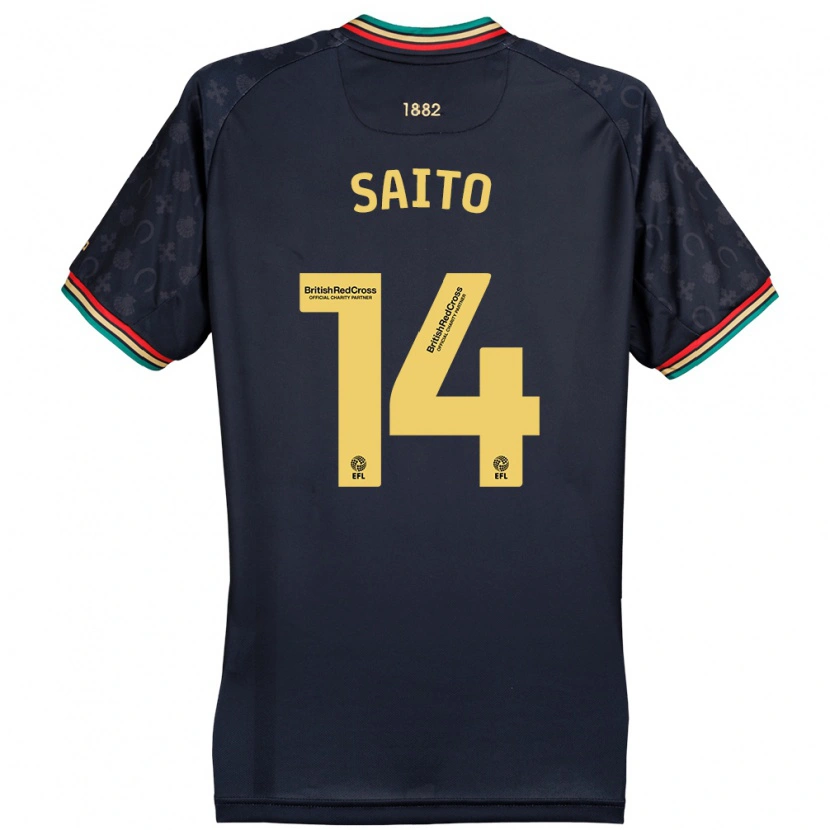 Danxen Hombre Camiseta Koki Saito #14 Azul Marino Oscuro 2ª Equipación 2024/25 La Camisa México