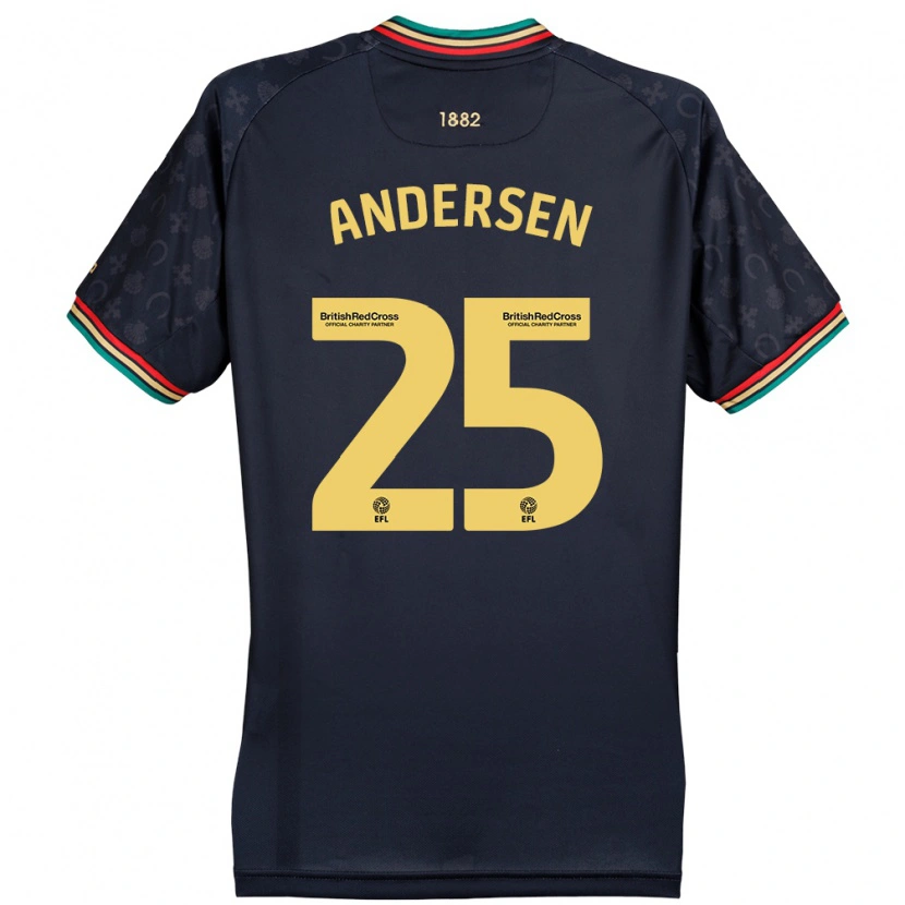 Danxen Hombre Camiseta Lucas Andersen #25 Azul Marino Oscuro 2ª Equipación 2024/25 La Camisa México