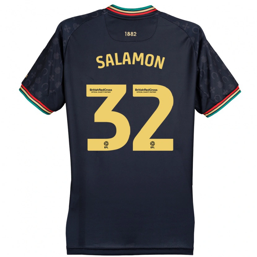 Danxen Hombre Camiseta Matteo Salamon #32 Azul Marino Oscuro 2ª Equipación 2024/25 La Camisa México