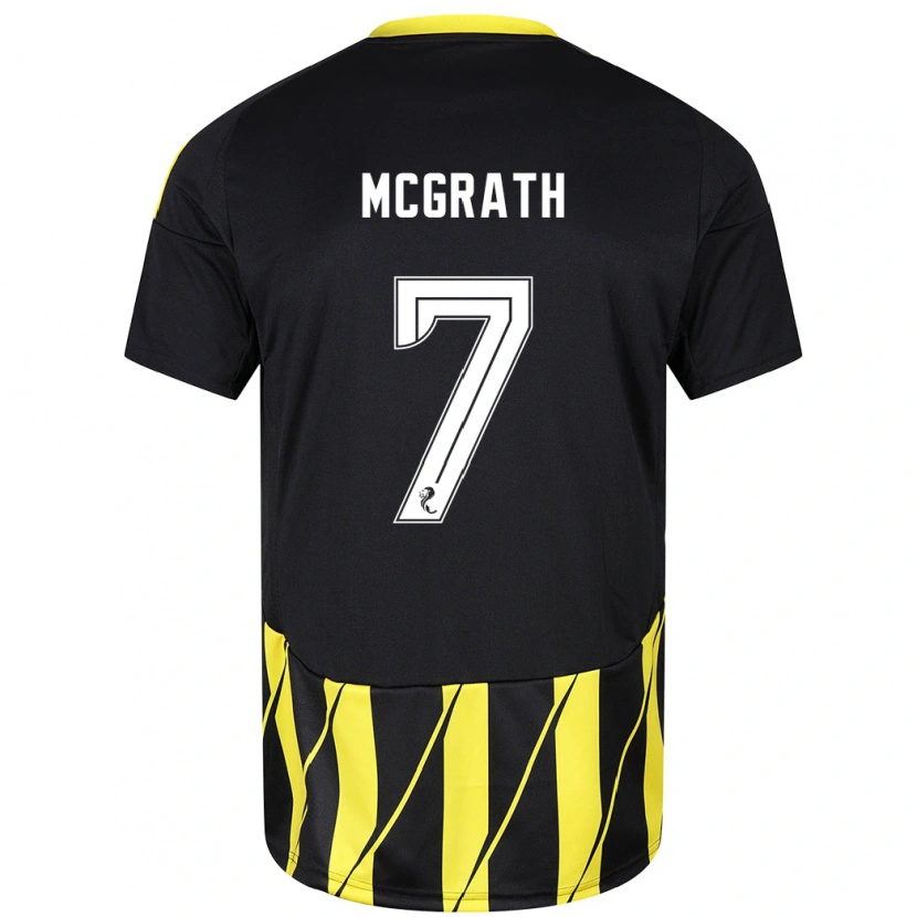 Danxen Hombre Camiseta Jamie Mcgrath #7 Negro Amarillo 2ª Equipación 2024/25 La Camisa México
