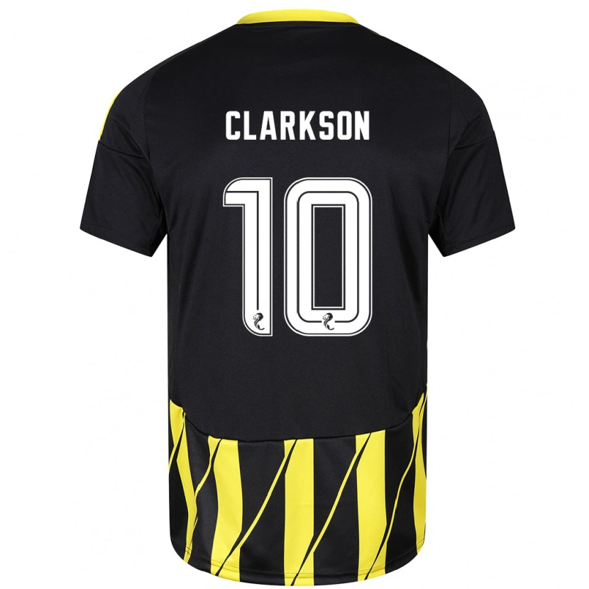 Danxen Hombre Camiseta Leighton Clarkson #10 Negro Amarillo 2ª Equipación 2024/25 La Camisa México