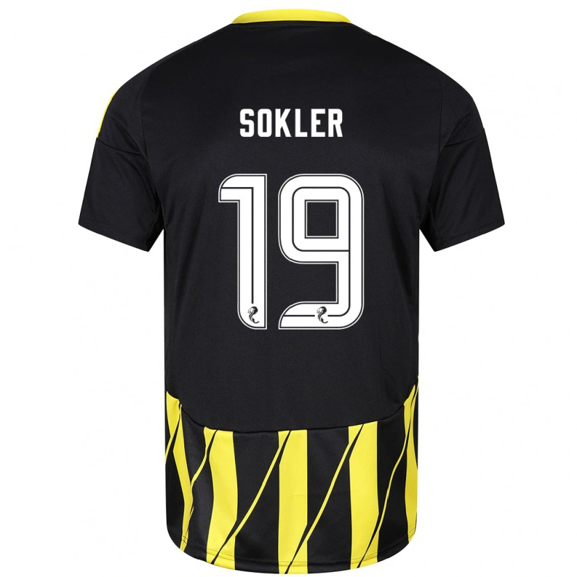 Danxen Hombre Camiseta Ester Sokler #19 Negro Amarillo 2ª Equipación 2024/25 La Camisa México